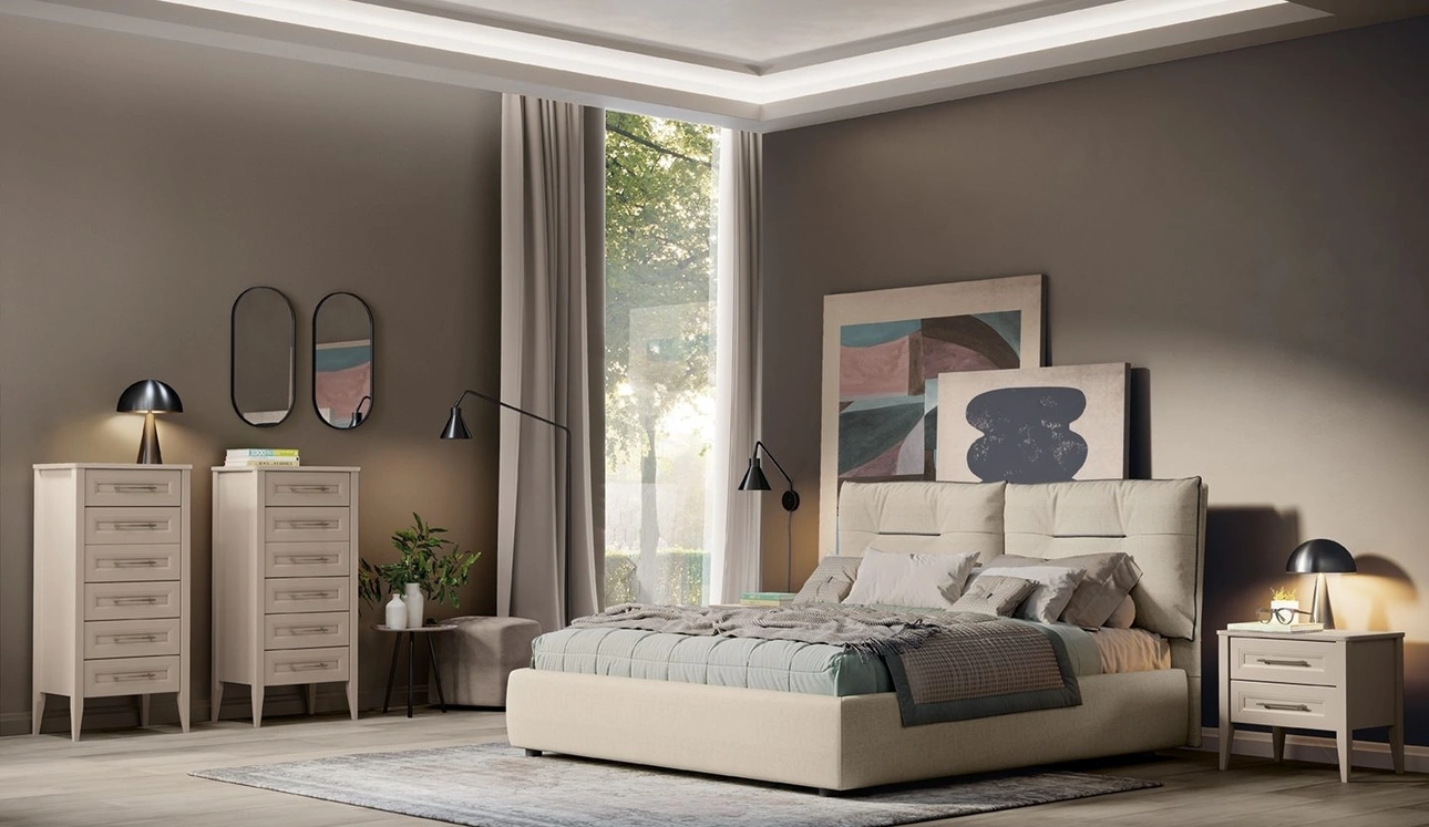 Letto Arcadia Kiss in tessuto imbottito di Colombini Casa