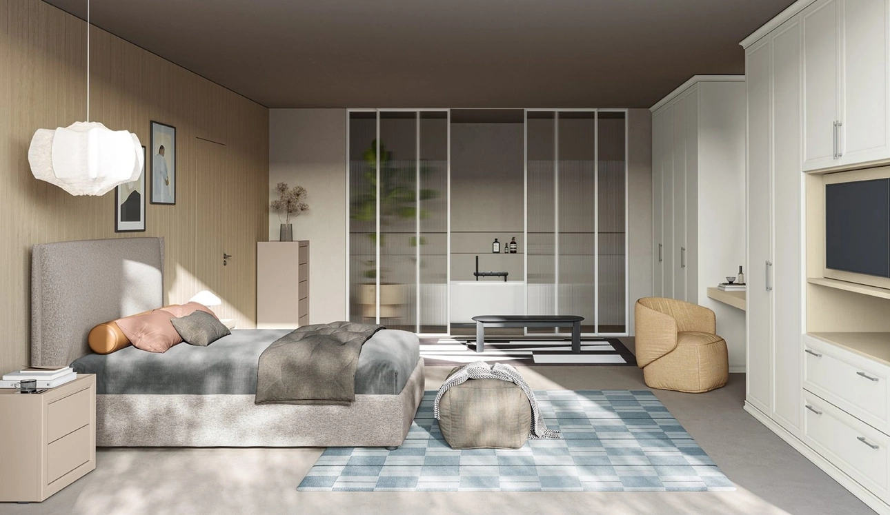 Letto in tessuto imbottito Arcadia Norma di Colombini Casa