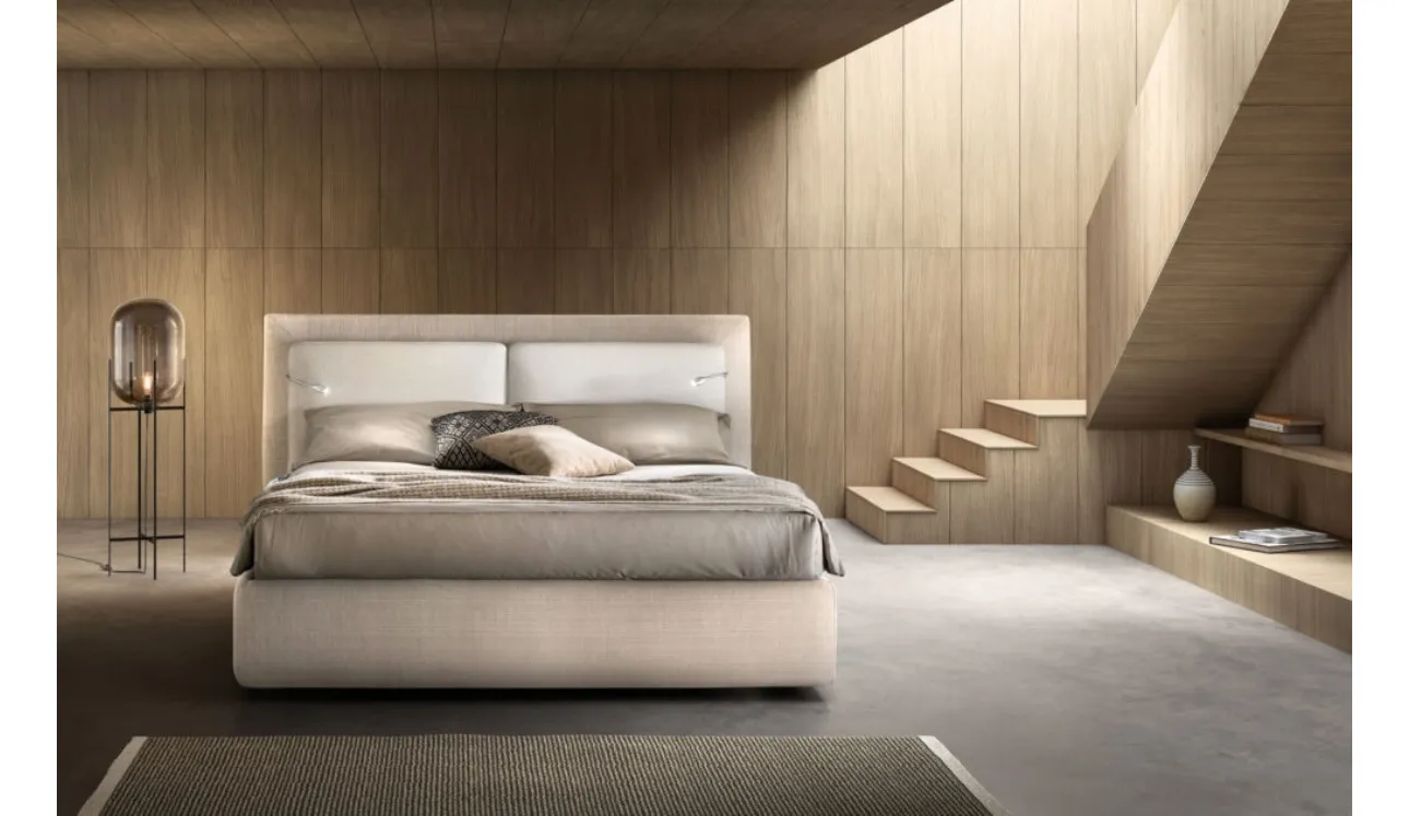 Letto relax in tessuto imbottito con testiera regolabile Flux di Bside