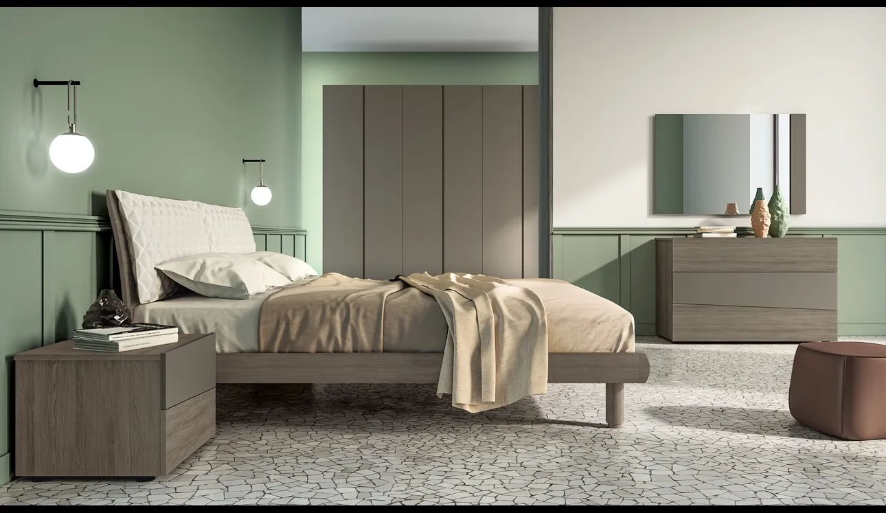 Letto moderno Fohn con testiera di SantaLucia