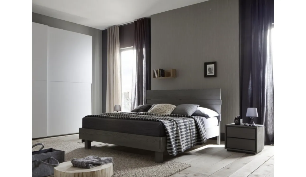 Letto matrimoniale moderno in rovere Kenzo di Alta Corte