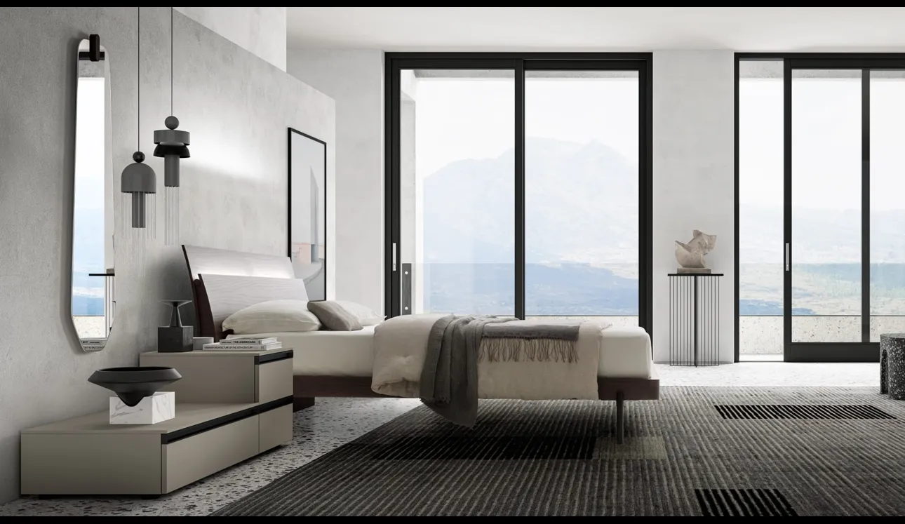 Letto con testiera doppia Lotus di SantaLucia
