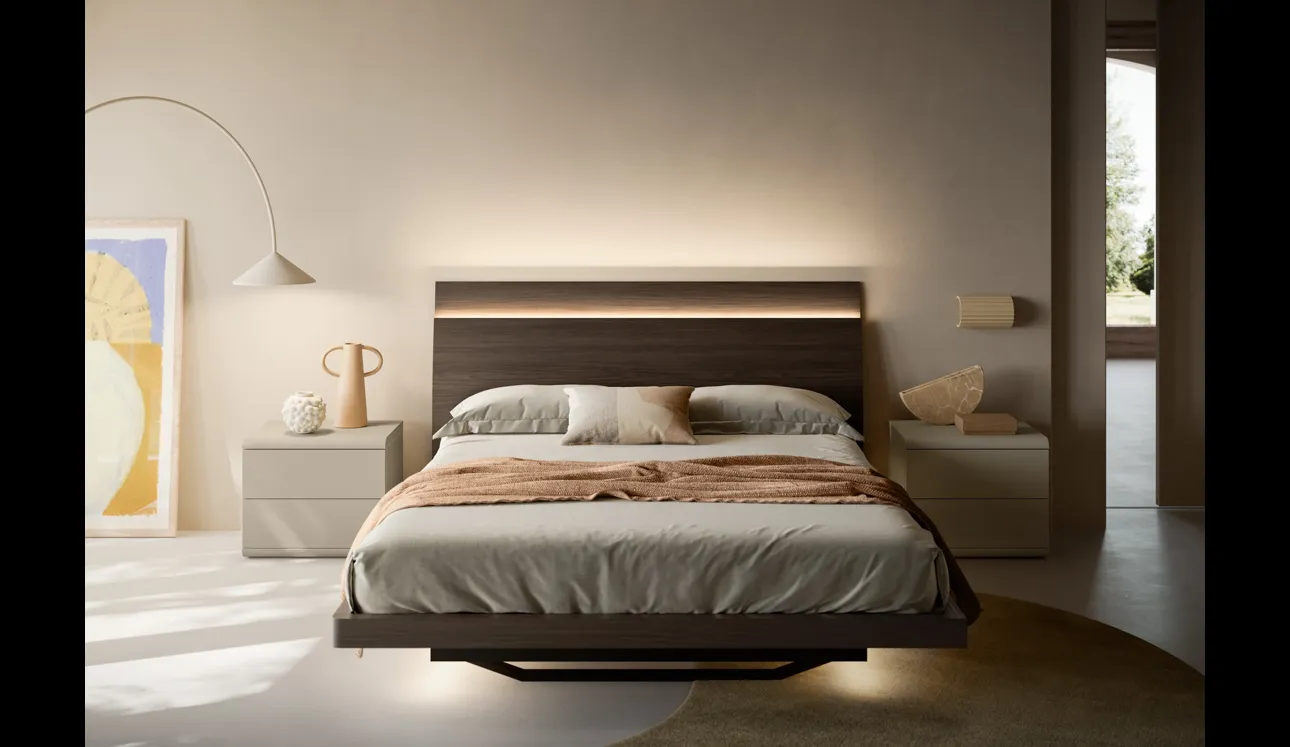 Letto con testiera doppia Lotus di SantaLucia