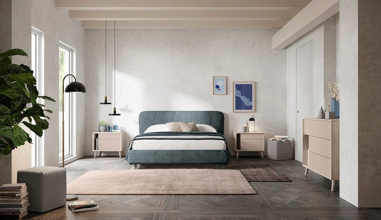 Letto in tessuto imbottito Reverso di Colombini Casa