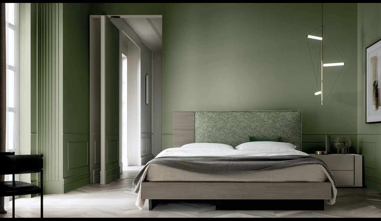 Letto in melaminico e tessuto Plinio di SantaLucia