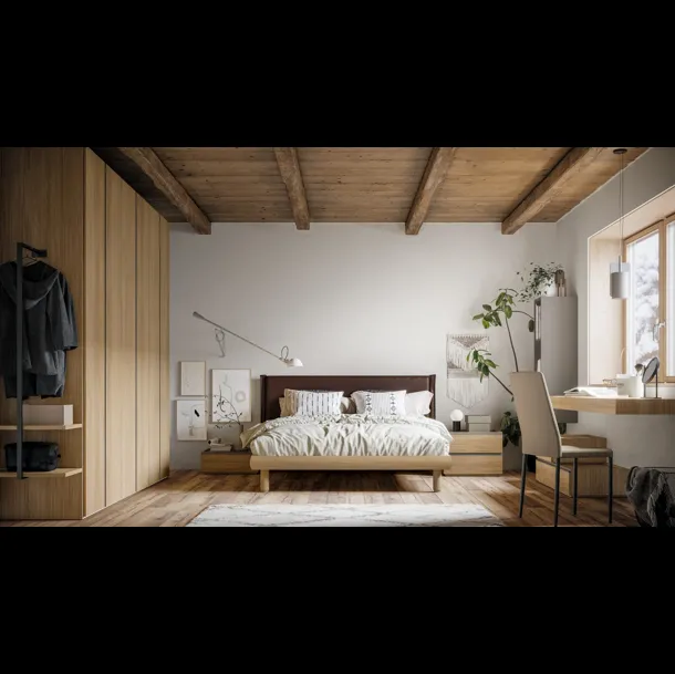 Letto con testiera in ecopelle West di SantaLucia