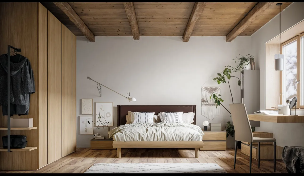 Letto con testiera in ecopelle West di SantaLucia