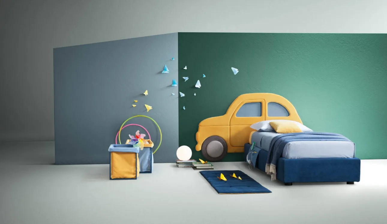 Letto moderno in tessuto per bambini Car di Bside