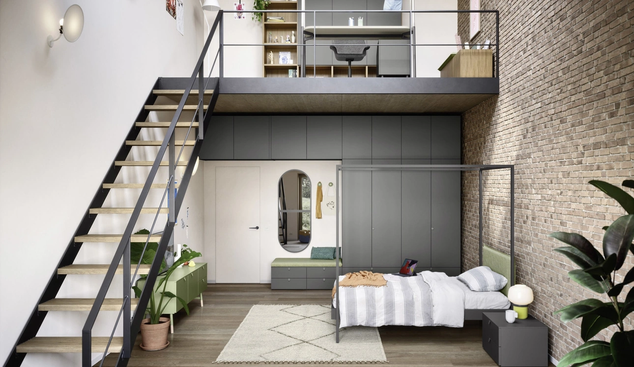 Letto singolo a baldacchino Kap di Nidi