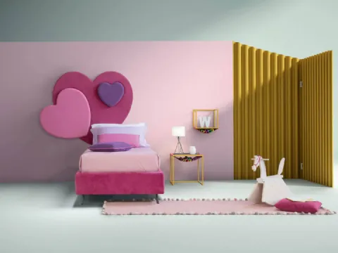 Letto moderno con testiera a forma di cuore Sweet di Bside