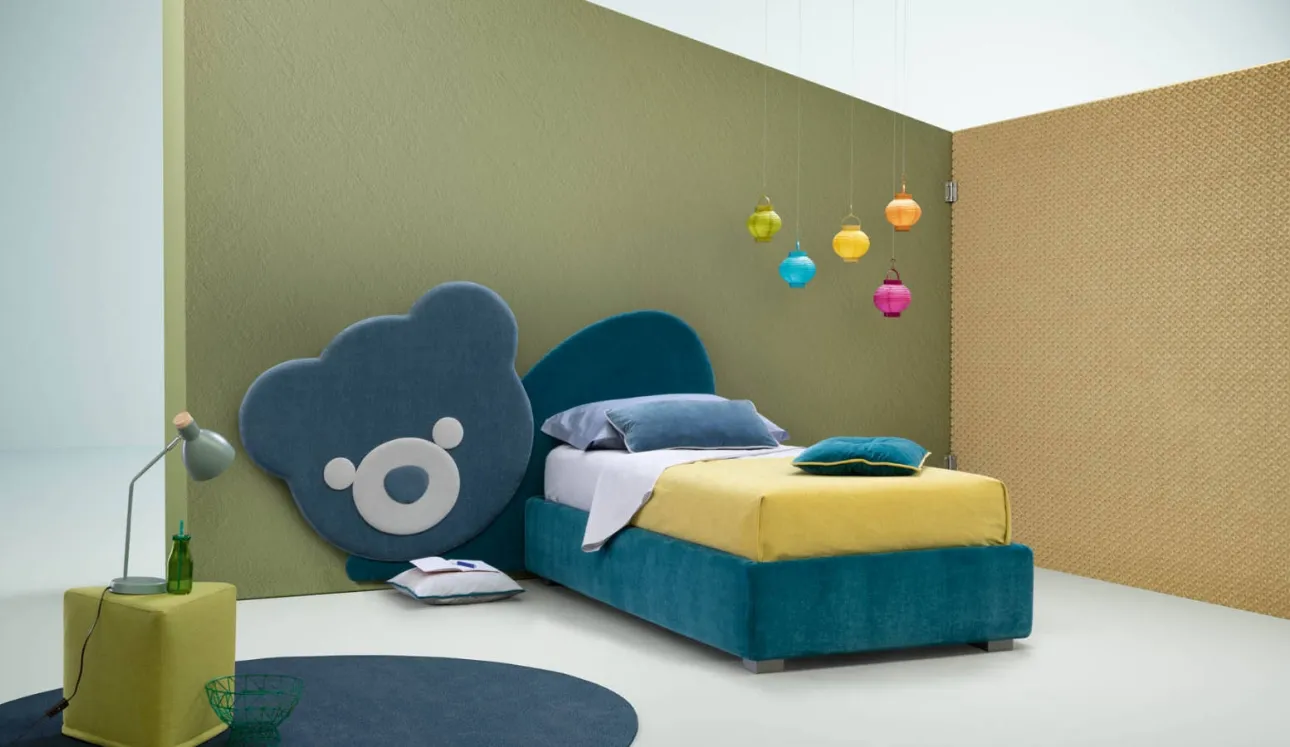 Letto singolo in tessuto per bambini Ted di Bside