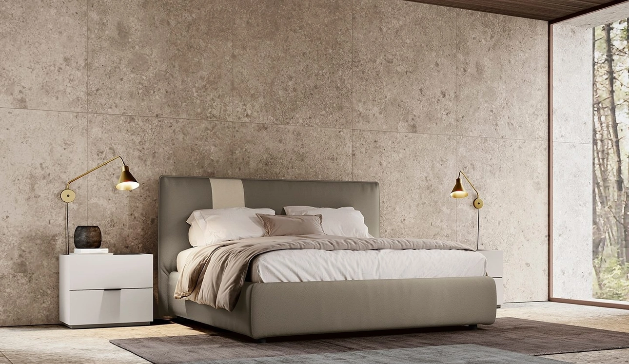 Letto in tessuto imbottito Tetris di Colombini Casa