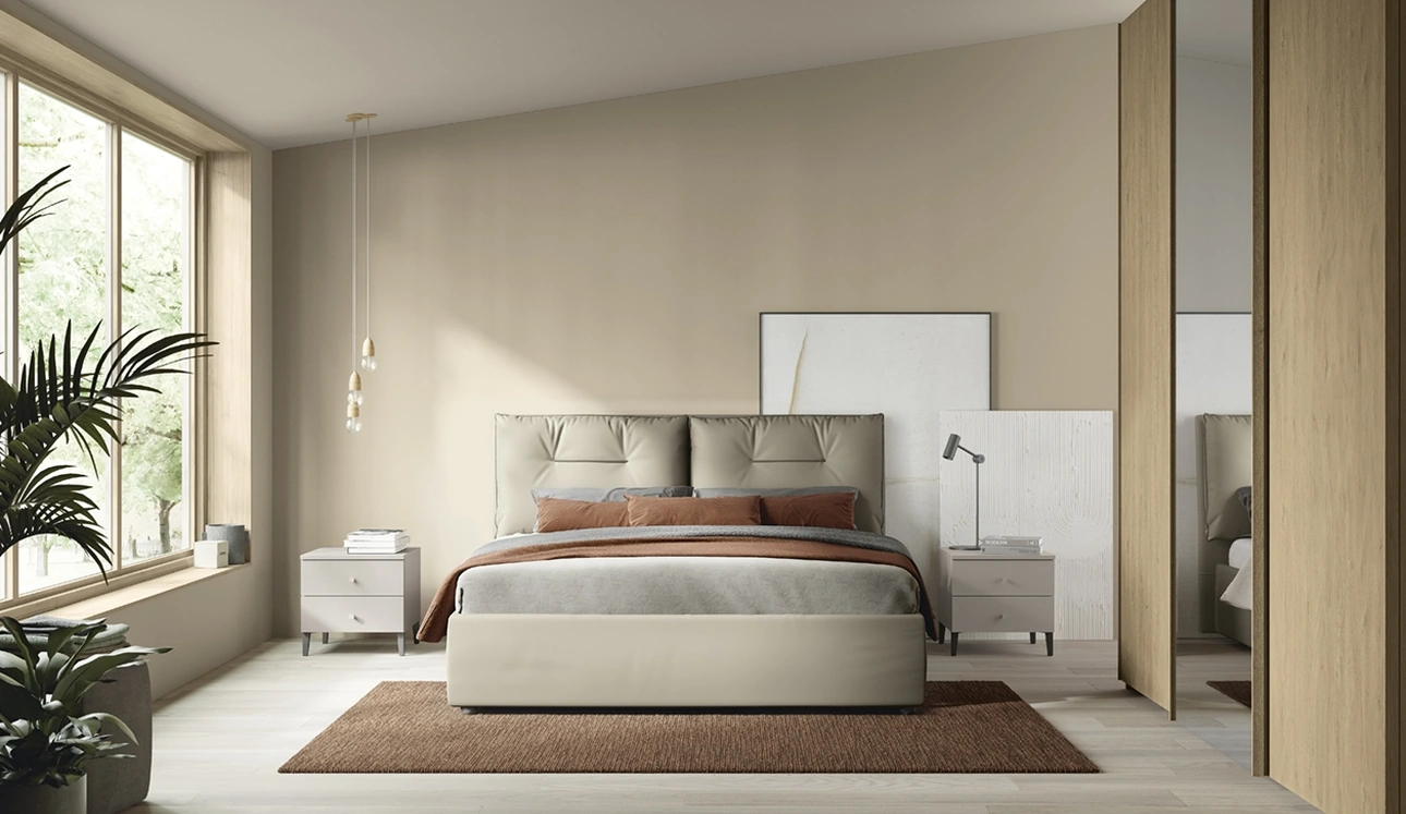 Letto imbottito Volo Kiss di Colombini Casa