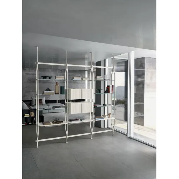 Libreria divisoria in 5 variabili Charlotte a soffitto Bontempi