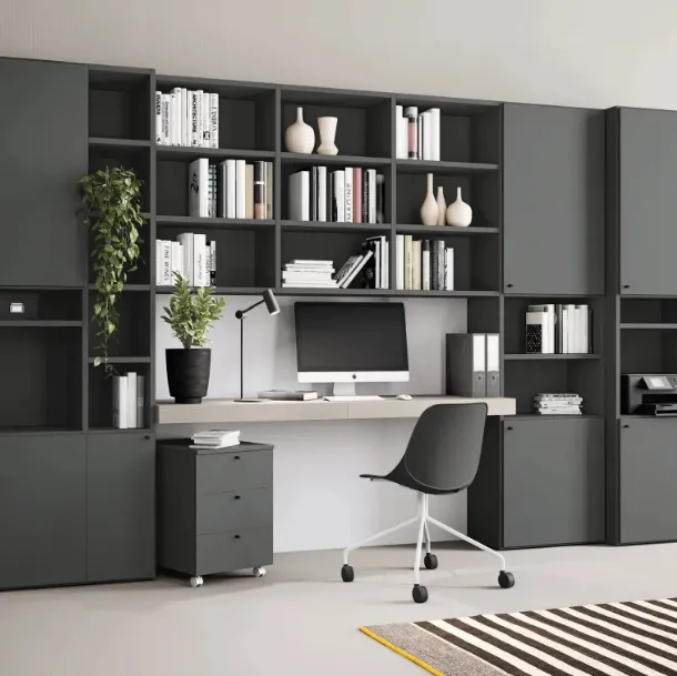 Libreria Golf Infinity I106 con desk ed ante di Colombini Casa
