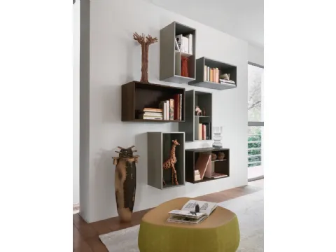 Libreria Lampo L6C07 in laccato opaco di Sangiacomo