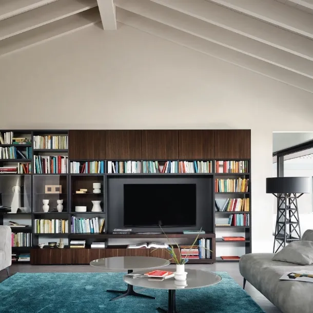 Libreria con vano porta TV Modo M6C61 di Sangiacomo