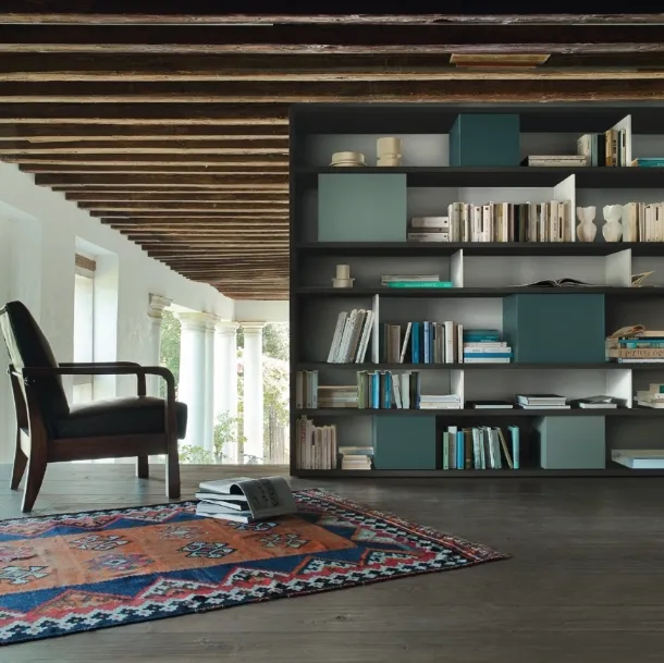 Libreria Modo M6C85 in laccato opaco di Sangiacomo