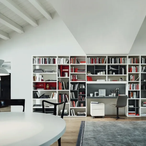 Libreria Modo M6C89 in laccato opaco di Sangiacomo