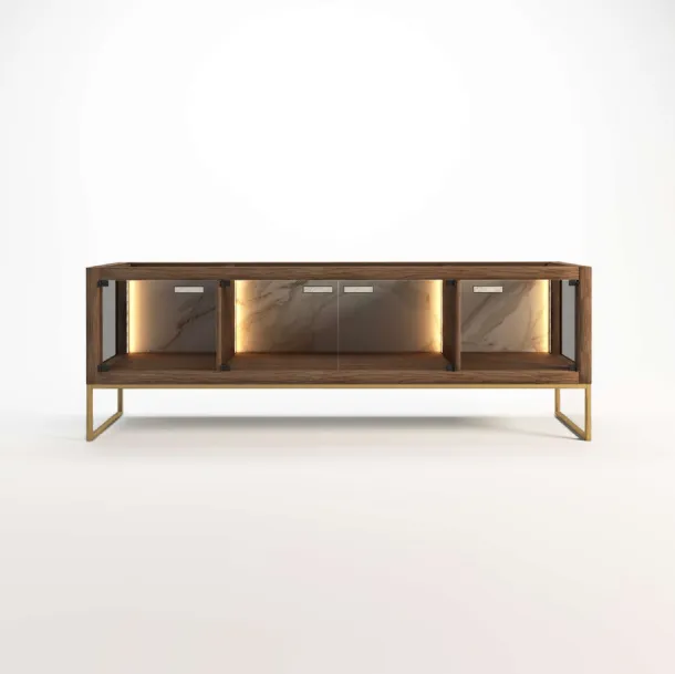 Madia a 4 ante in vetro Charm Glass 02 di Migliorino