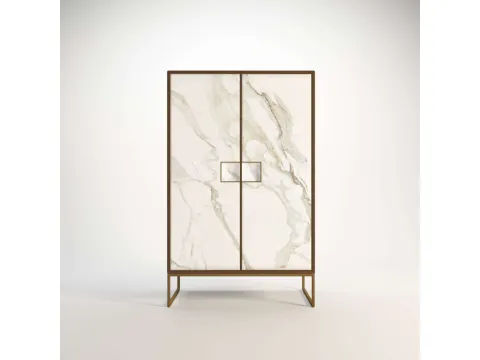 Madia Alta Charm con ante effetto marmo bianco marble 01 di Migliorino