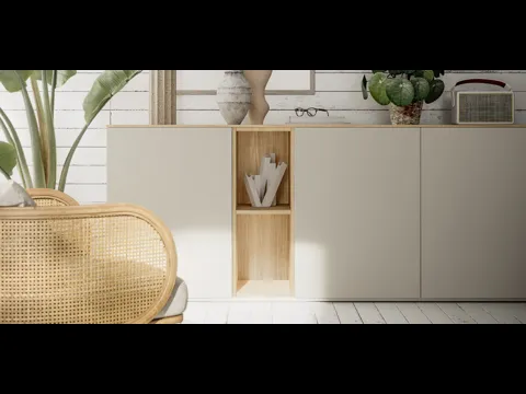 Madia in laccato opaco con modulo a giorno con finitura a contrasto Pratico L2144 H867 di SantaLucia