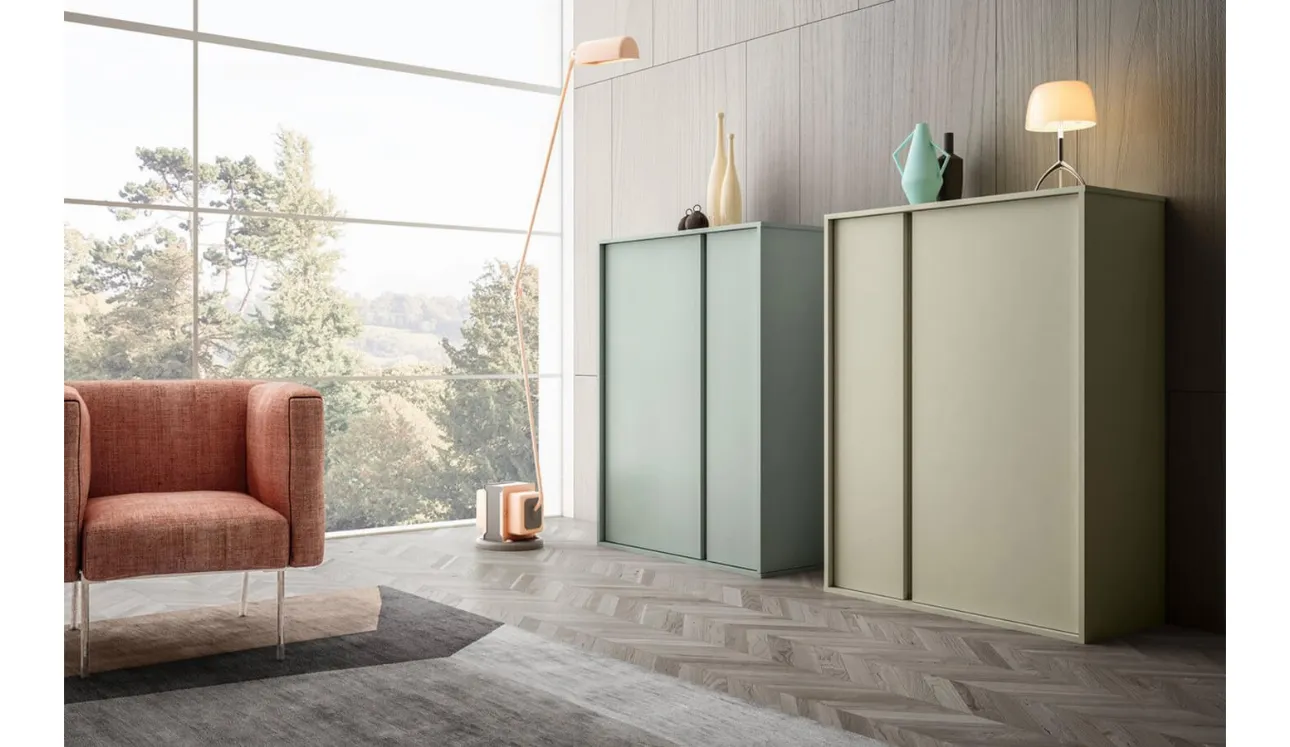 Madia alta Living 02 in laccato opaco di Arredo3