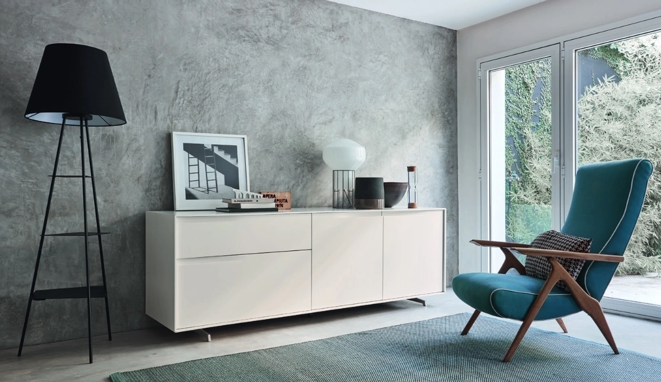 Madia Vela 02 in laccato Magnolia di Sangiacomo