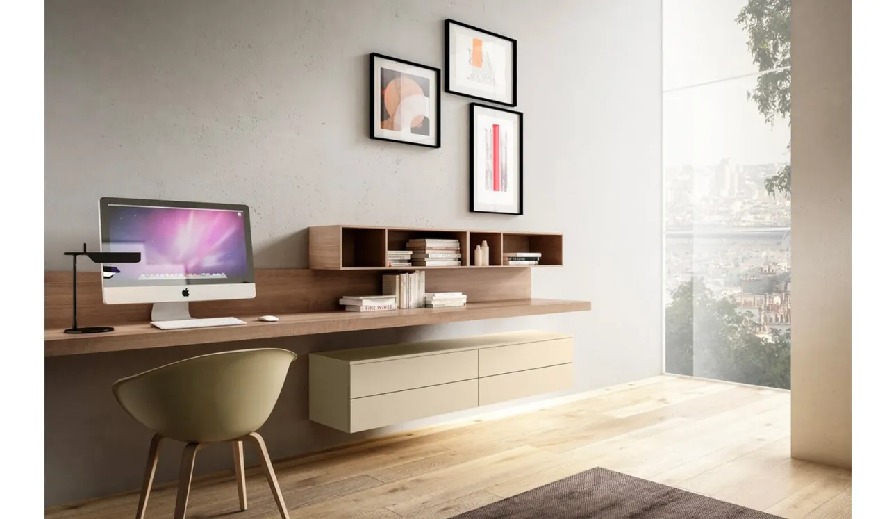 Mobile sospeso Living 08 in legno e laccato opaco di Arredo3