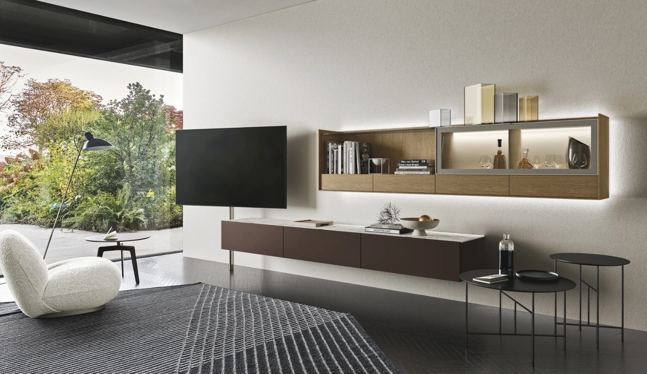 Parete Attrezzata Cabaret Glass 01 di Sangiacomo