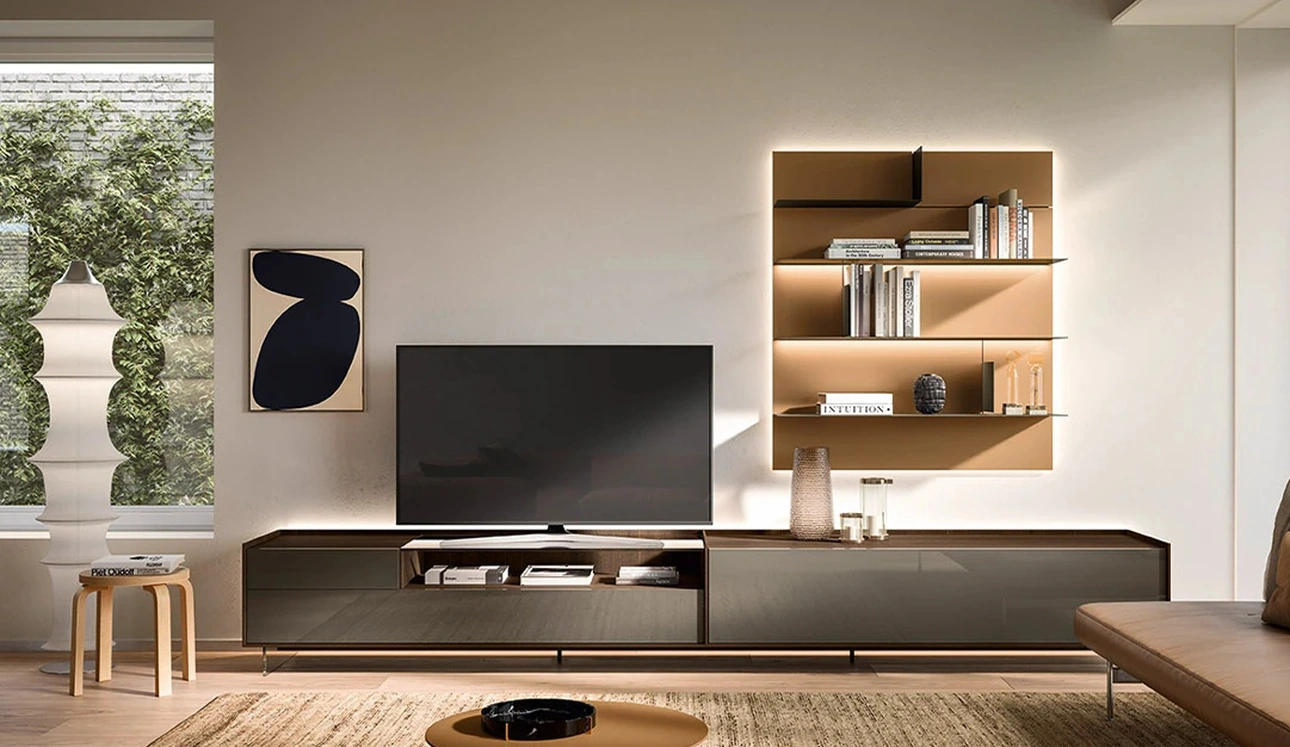 Parete Attrezzata Cabaret Glass 04 di Sangiacomo