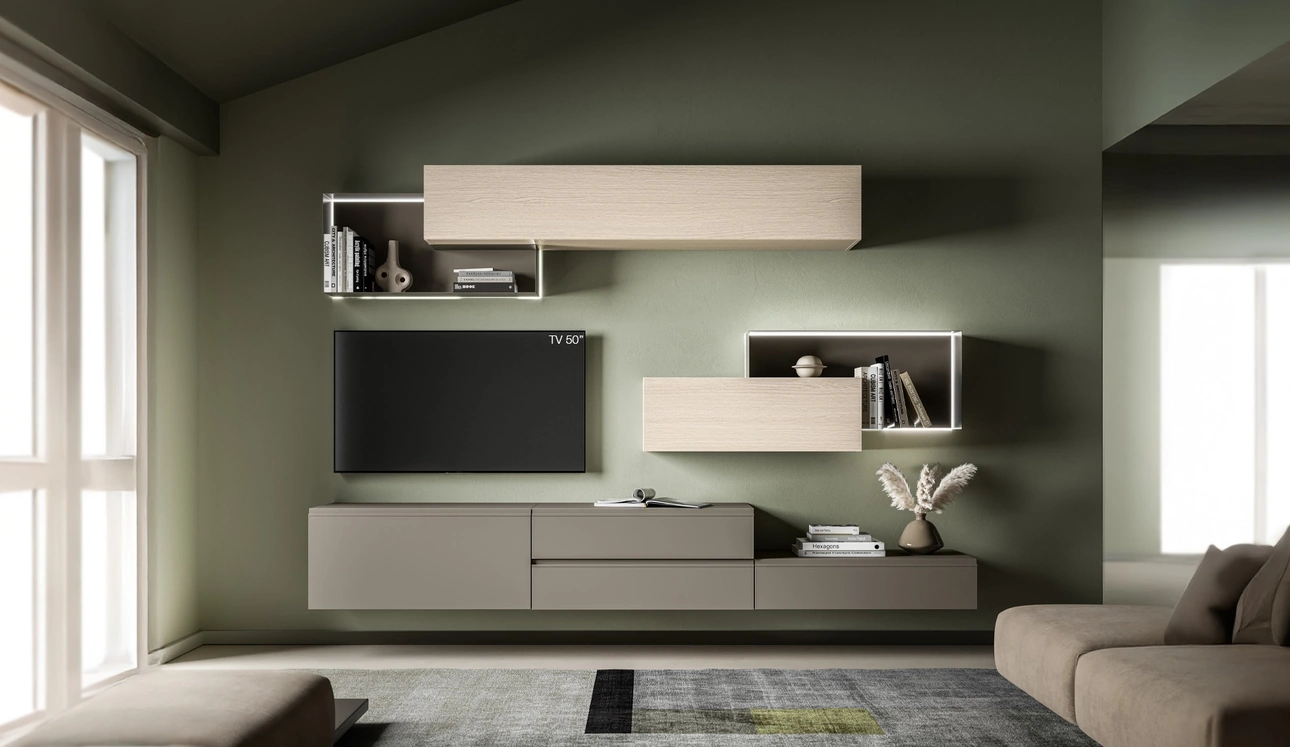 Parete Attrezzata Pratico PTG433 di SantaLucia