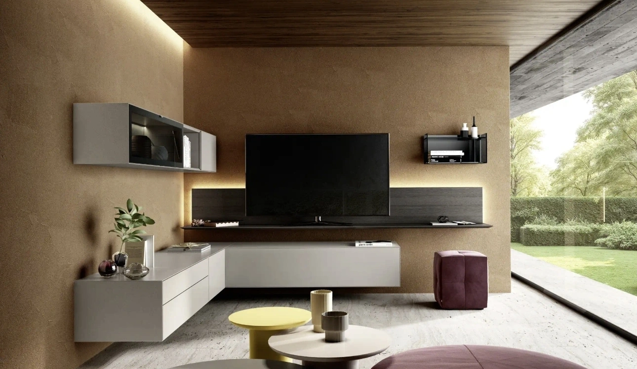 Parete Attrezzata angolare Domino 05 di Sangiacomo