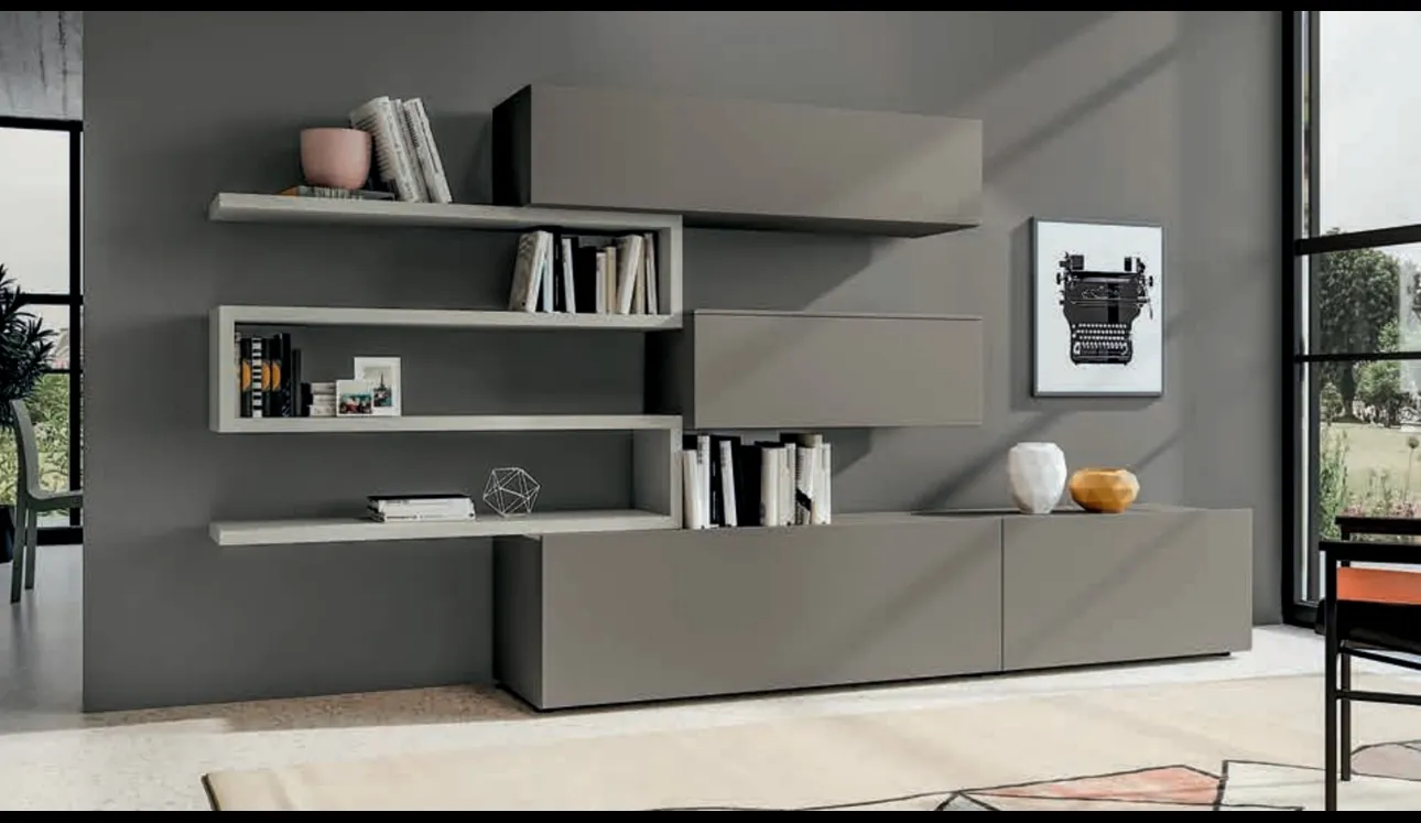 Parete Attrezzata moderna Pratico PTG310 di SantaLucia
