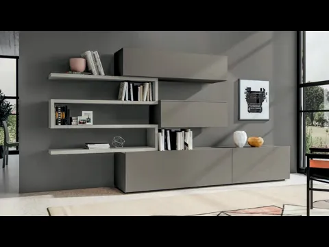 Parete Attrezzata moderna Pratico PTG310 di SantaLucia