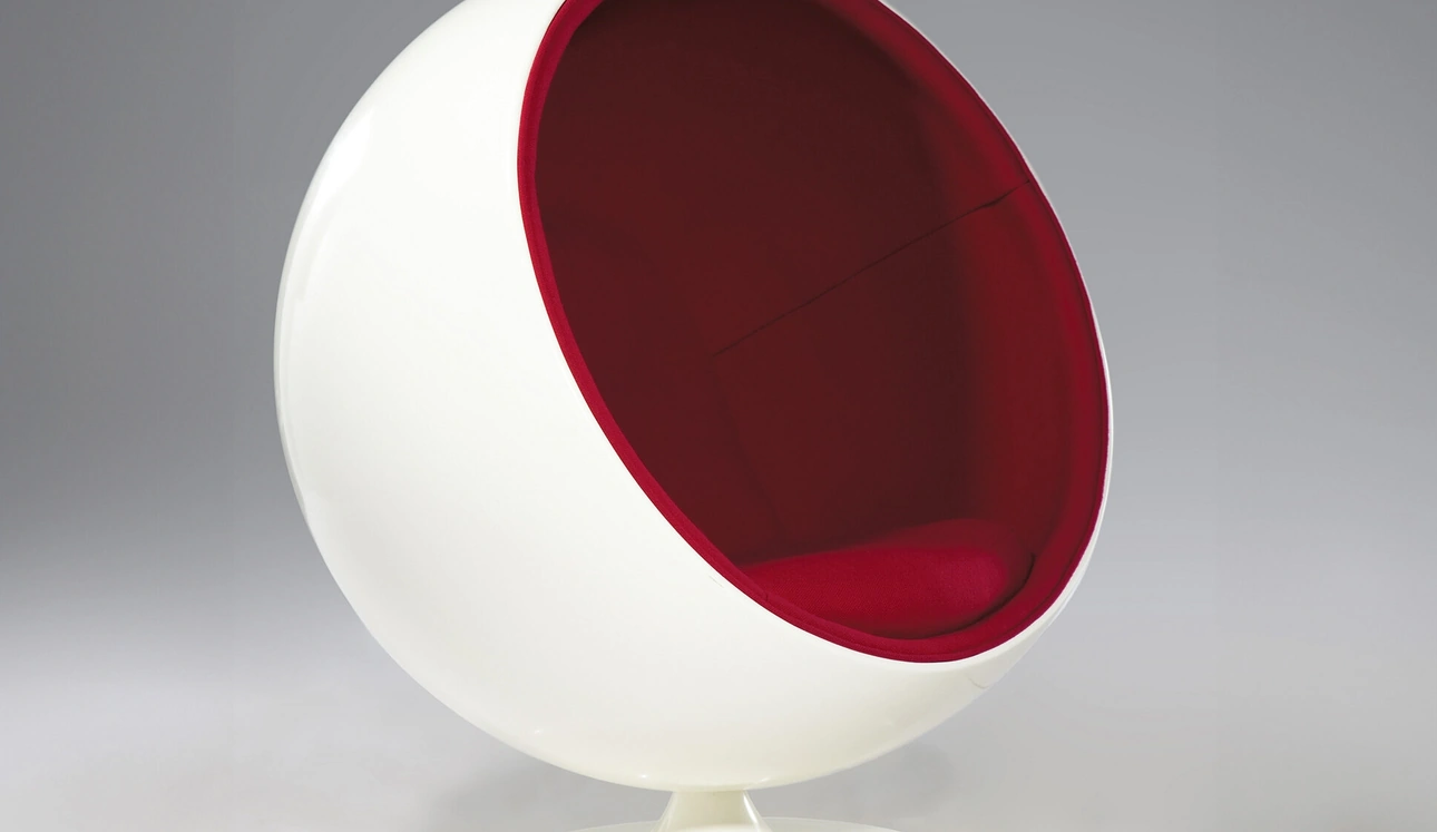 Poltrona Circle in fibra di vetro bianca  e interno in tessuto di Sigerico