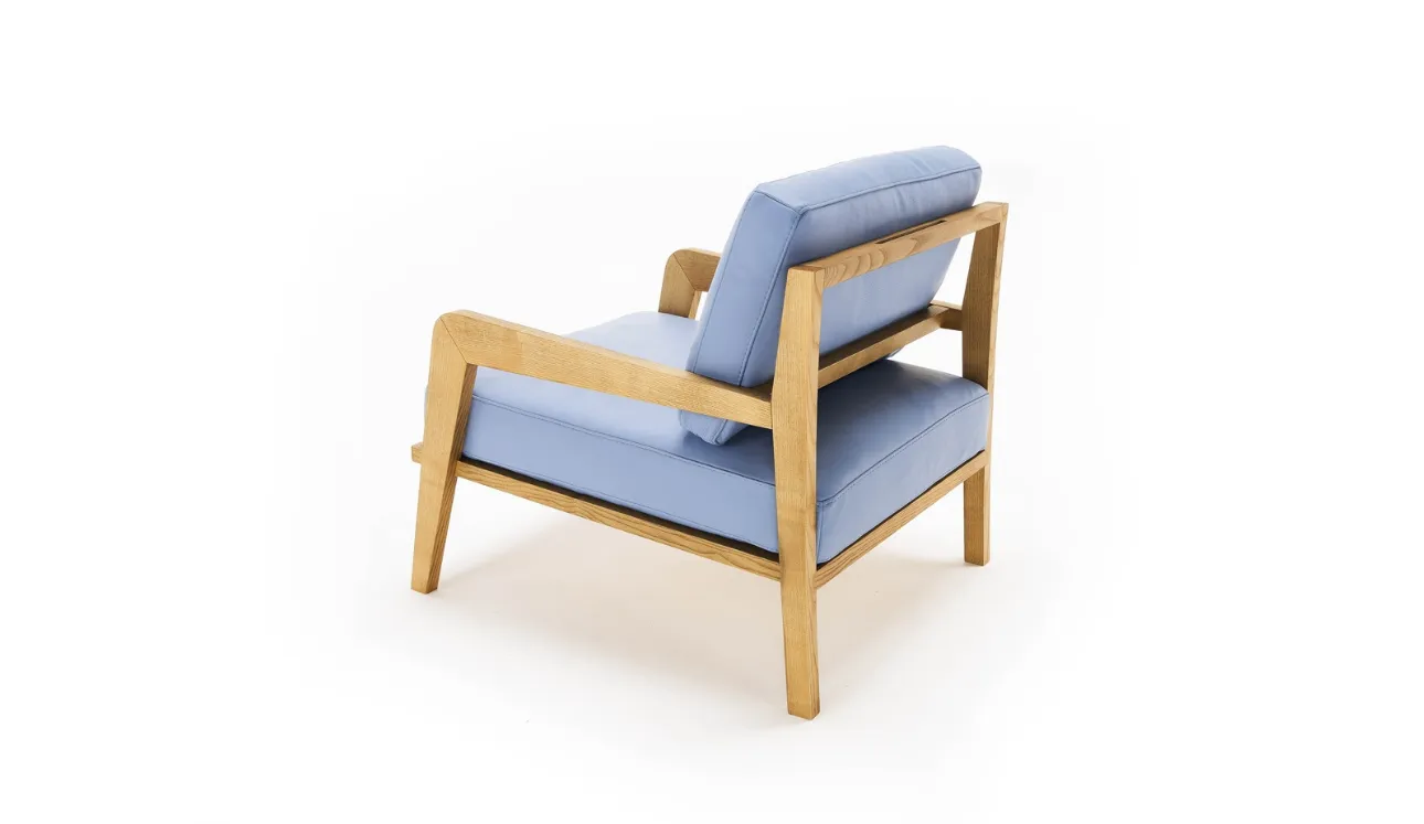 Poltroncina in legno massello di Frassino con cuscini imbottiti Oslo di Egoitaliano