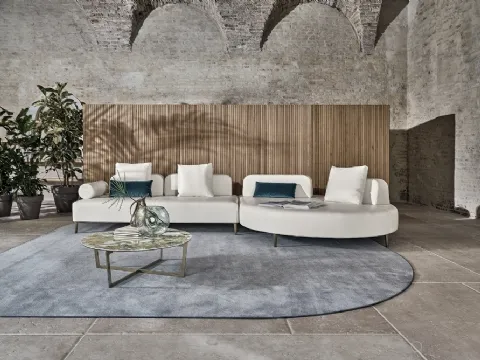 Divano in ecopelle con penisola Denver di Bontempi