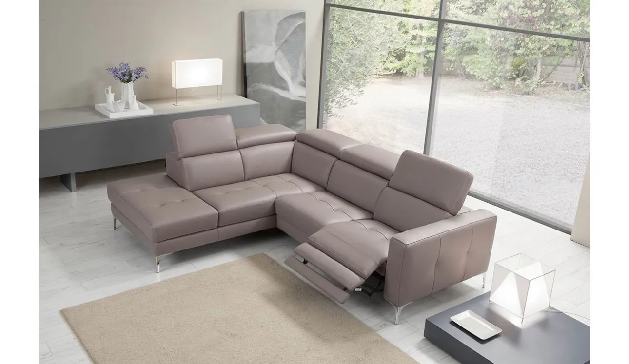 Divano relax angolare in pelle Matt di Egoitaliano