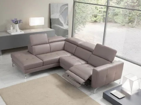 Divano relax angolare in pelle Matt di Egoitaliano
