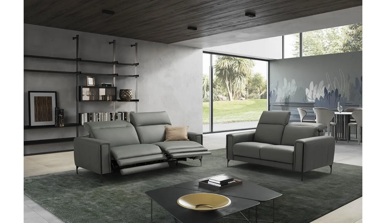 Divano relax lineare in pelle Gary di Egoitaliano