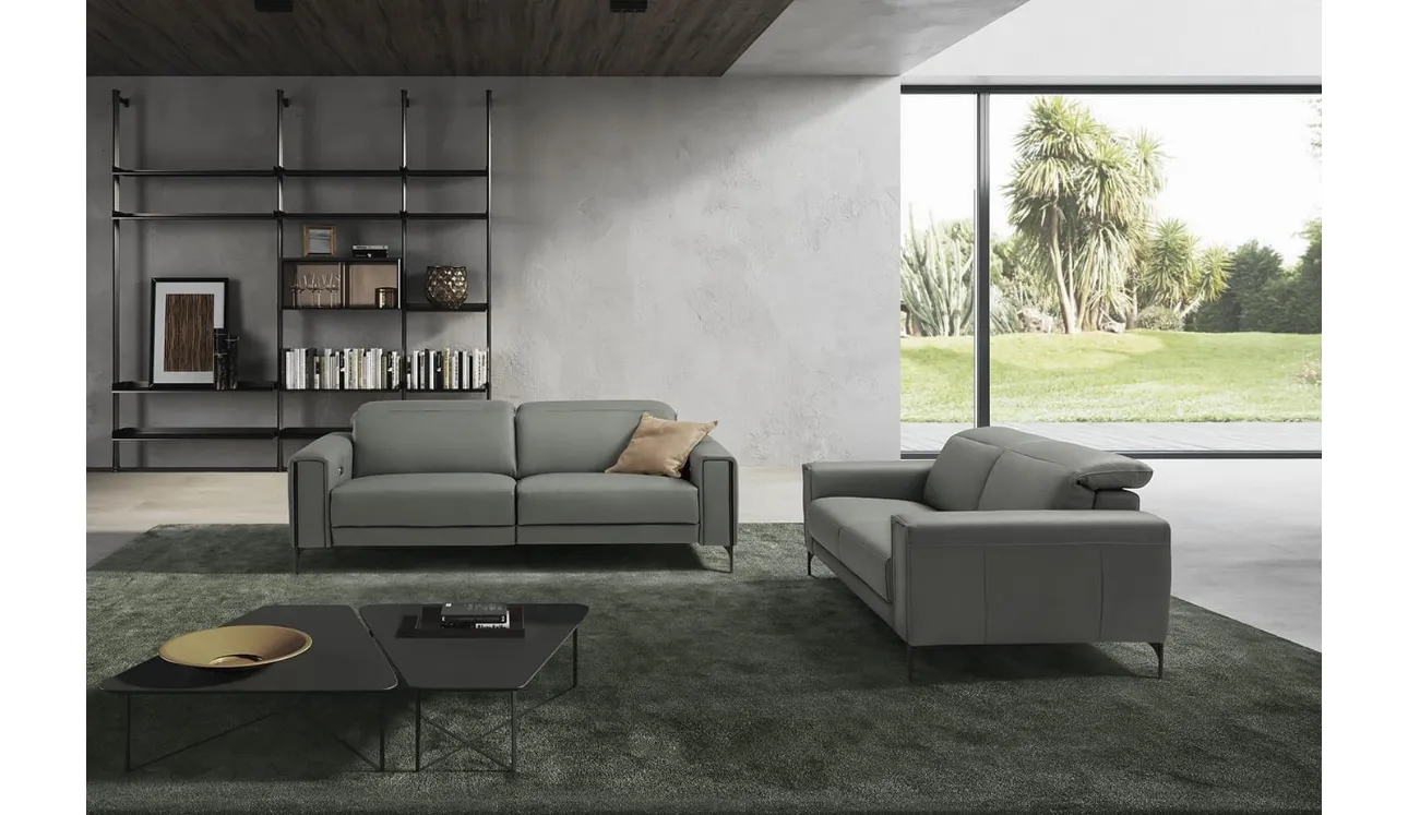 Divano relax lineare in pelle Gary di Egoitaliano