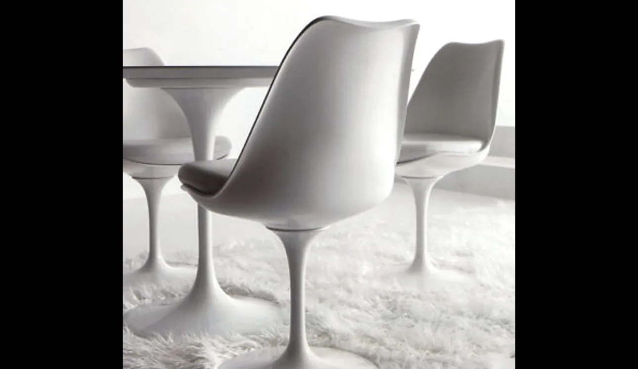 Sedia Stile in poliuretano con rivestimento in pelle di Sigerico
