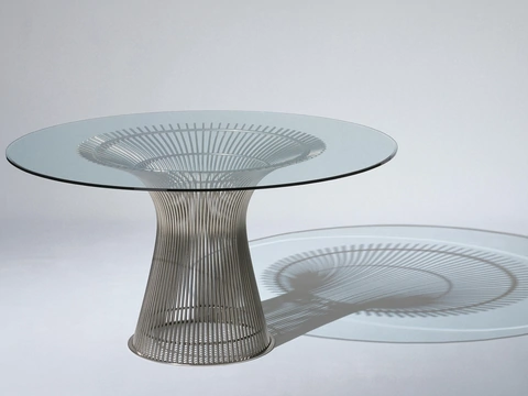 Tavolo Eccellenza con top in vetro e base in metallo di Sigerico