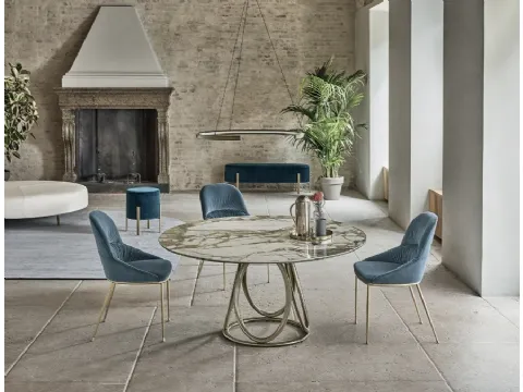 Tavolo Louis Rotondo in SuperMarmo di Bontempi