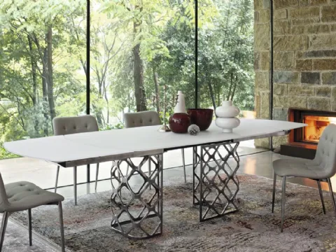 Tavolo in cristallo Majesty Allungabile di Bontempi