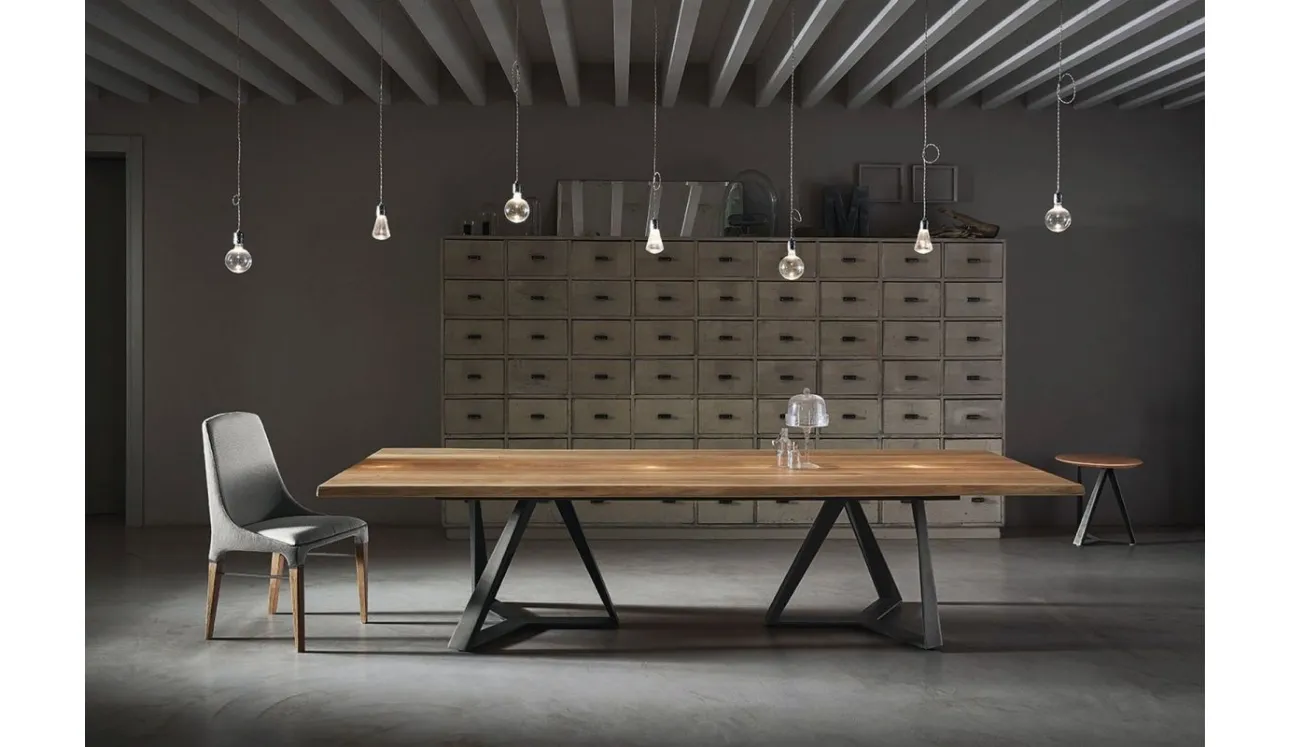 Tavolo Millennium XXL con piano in legno massello di Bontempi