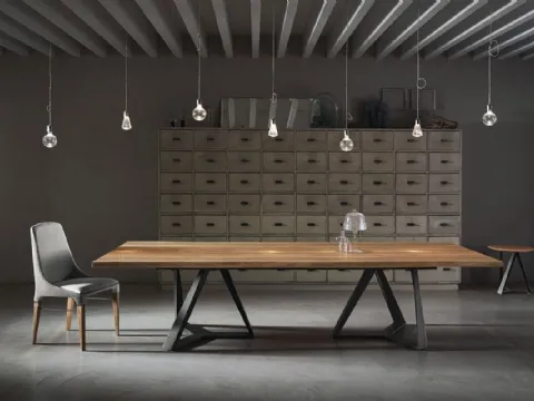 Tavolo Millennium XXL con piano in legno massello di Bontempi