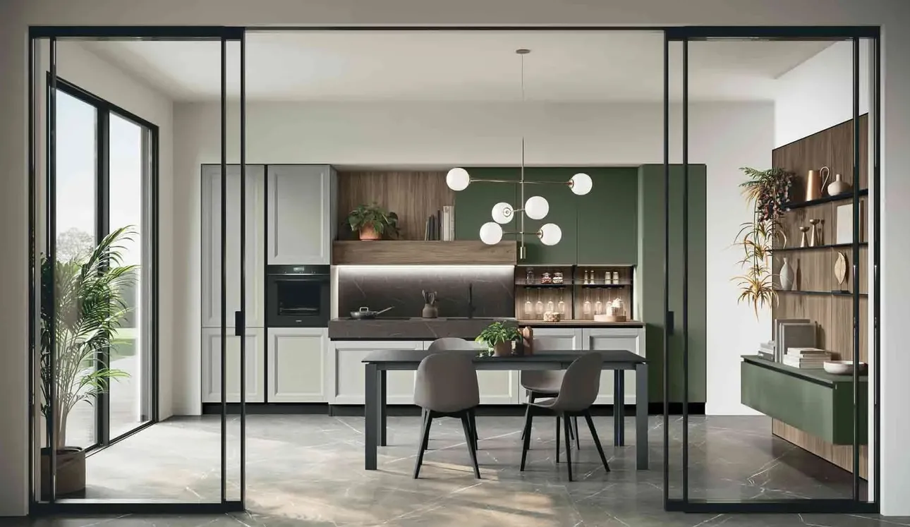 Cucina Classica lineare in frassino laccato Beverly 03 di Stosa