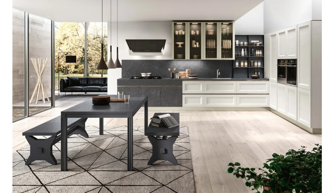 Cucina Classica Beverly Modern in Frassino Bianco di Stosa